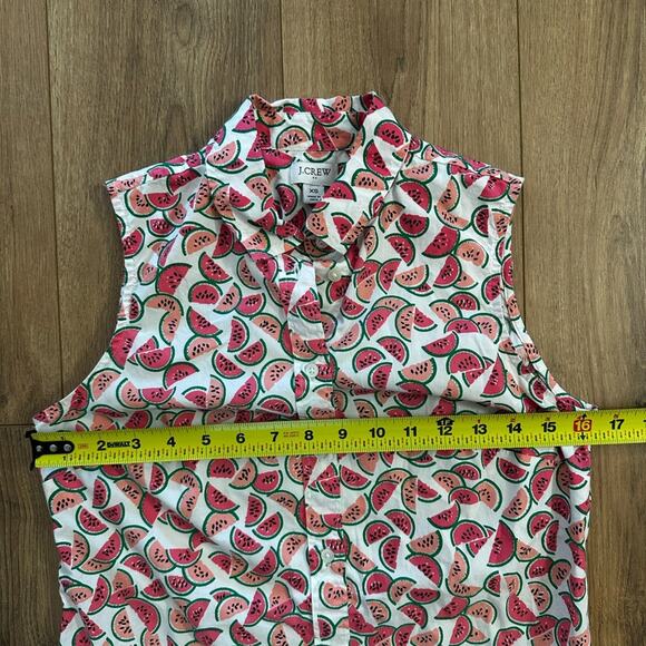 J. Crew Watermelon Print Sleeveless Button down Blouse Women’s size XS summer - Picture 8 of 10